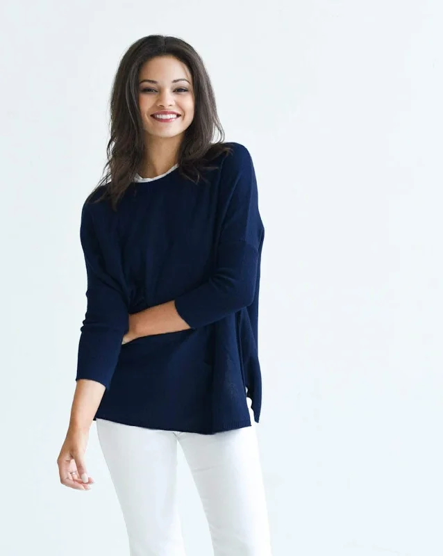 Mersea The Catalina Travel Sweater Deep Water Front Pockets Side Pockets Patch Pockets