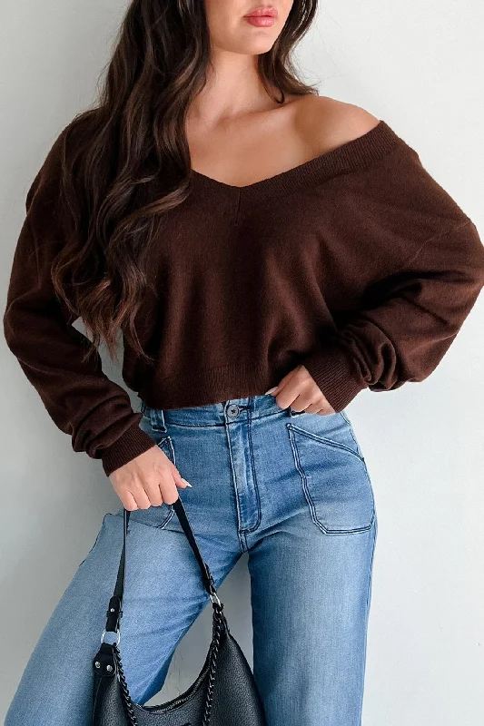 My Main Priority Cashmere Blend V-Neck Sweater (Brown) Knit Fabric Woven Fabric Fleece Fabric