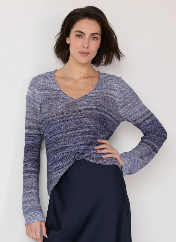 Nic + Zoe Hazy Shades Sweater Graphic Sweater Embroidered Appliqued