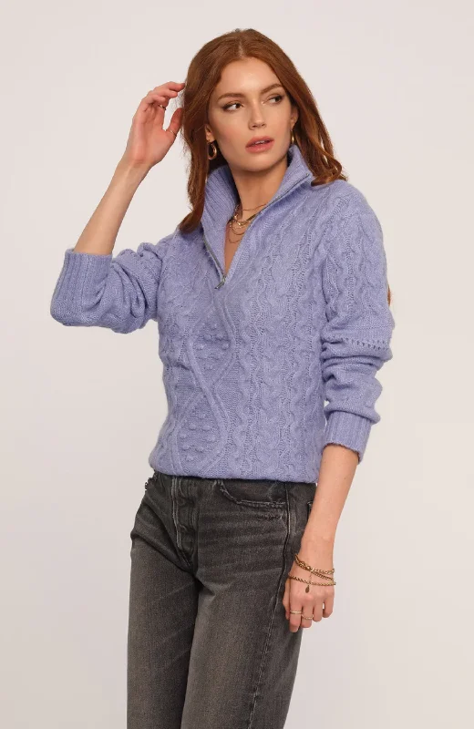 Heartloom - The Reena Sweater Notch Collar Peter Pan Collar Cowl Neck