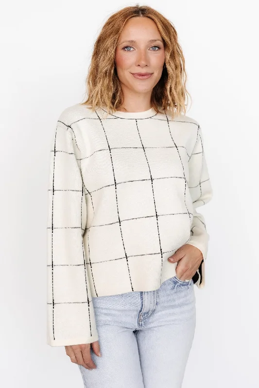 Remington Sweater | Ivory + Black Velvet Chenille Corduroy