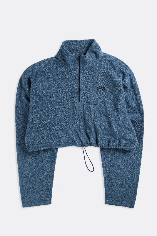 Rework North Face Crop Fleece Sweater - XXL Soft Cozy Warm