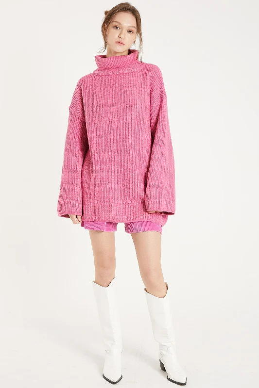 Serena Turtleneck Oversized Sweater Graphic Sweater Embroidered Appliqued