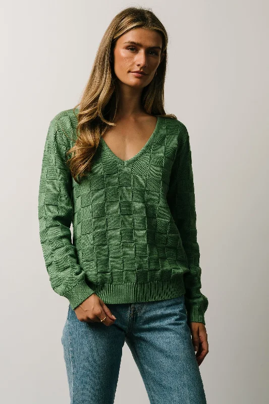 Troy Knit Sweater | Green Knit Fabric Woven Fabric Fleece Fabric