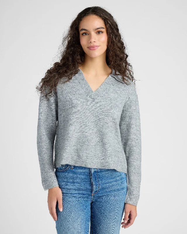 V-Neck Collar Sweater Thin Thick Dense