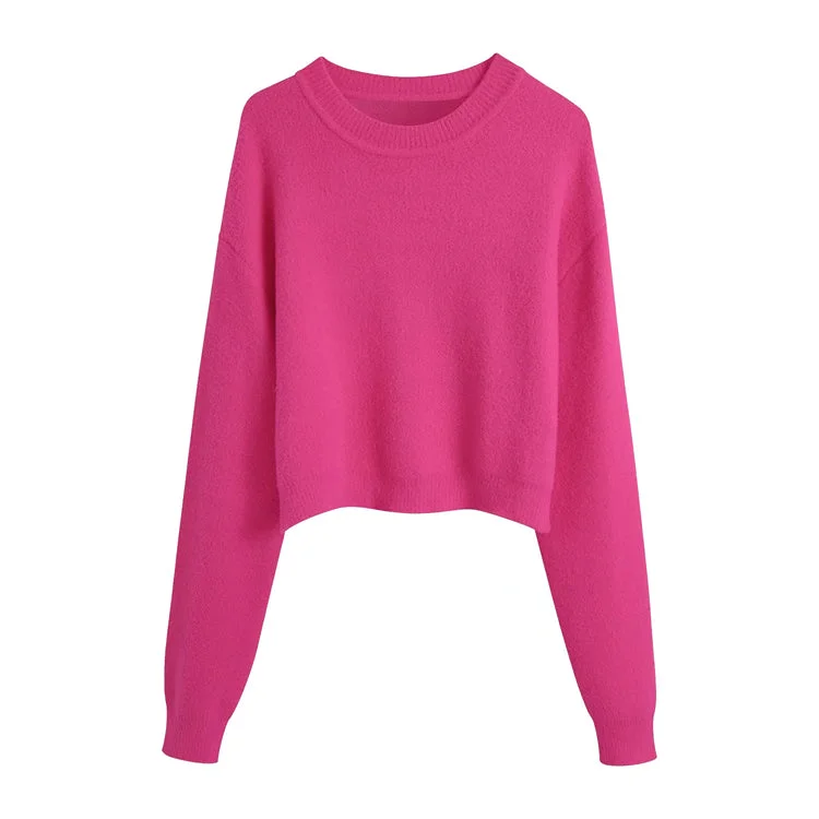Versatile straight tube loose sweater soft touch sweater  7381 Embroidered Appliqued Beaded