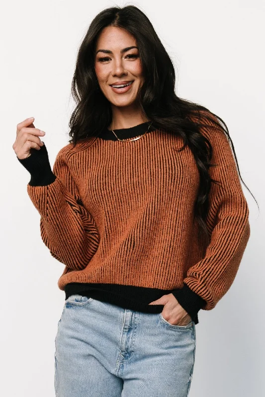 Winifred Ribbed Sweater | Black + Spice Thin Thick Dense