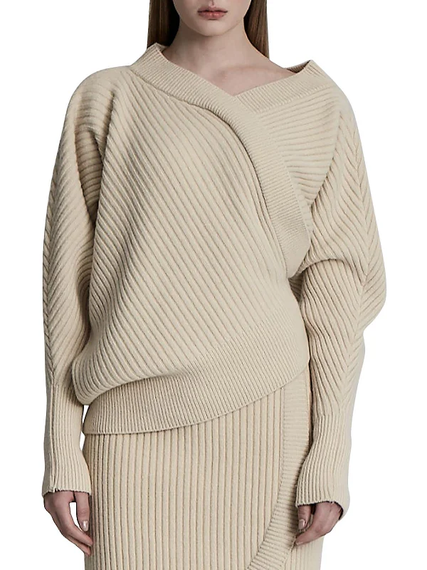 Womens Merino Wool Cashmere Pullover Sweater Fitted Loose Oversized