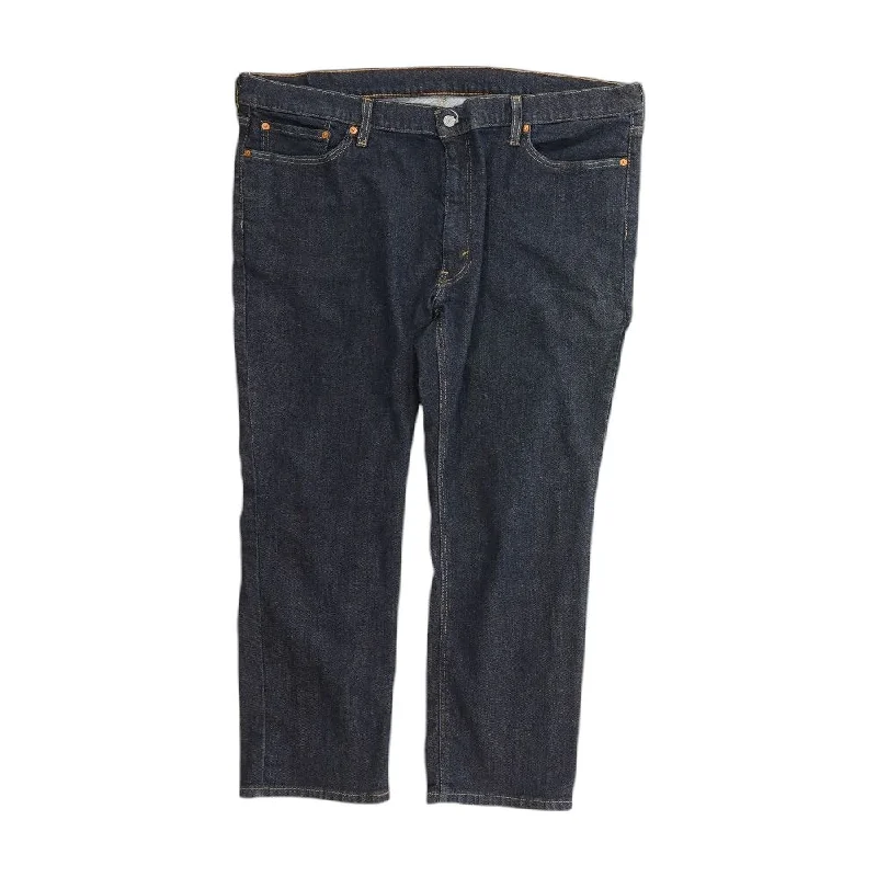 541 Navy Solid Tapered Jeans Casual Straight-Leg Jeans