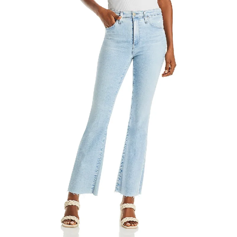 Adriano Goldschmied Womens Raw Hem Denim Bootcut Jeans Fashionable Straight Cut Jeans