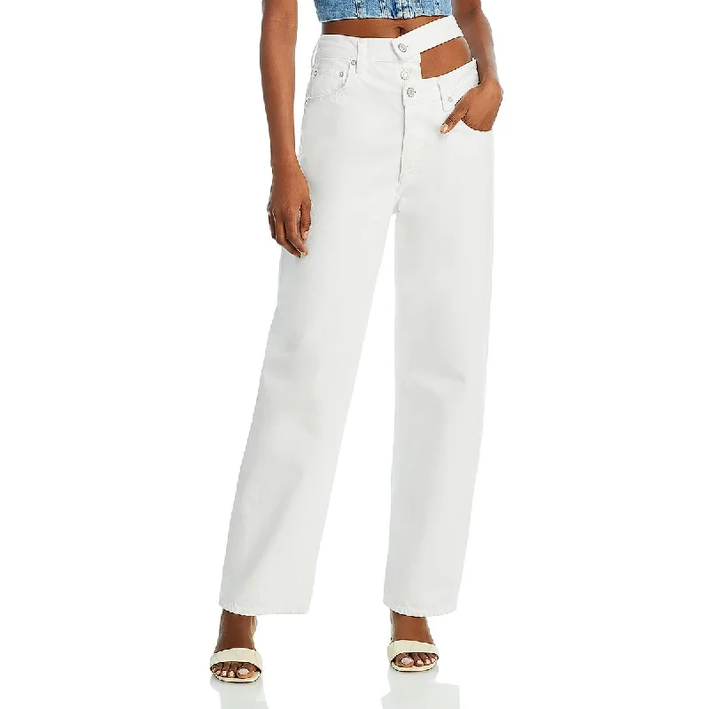 Agolde Womens Organic Cotton Straight Leg Jeans Cozy Tencel Blend Denim Jeans
