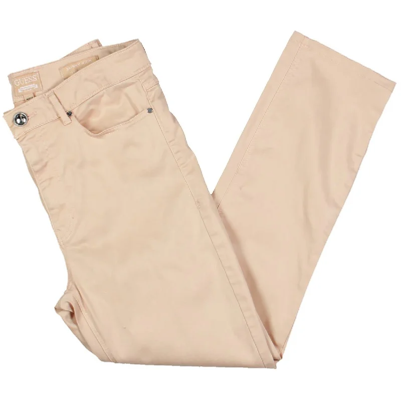 Womens Capri High Rise Skinny Jeans Comfortable Mid-Rise Jeans