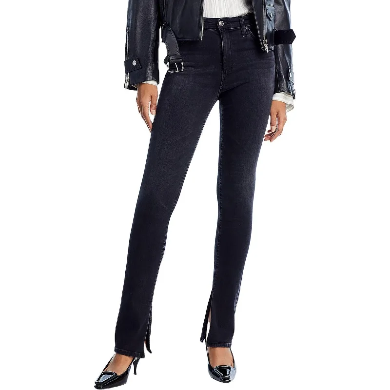 Mari Extended Womens Slim High Rise Straight Leg Jeans Comfortable Stretch Denim Jeans