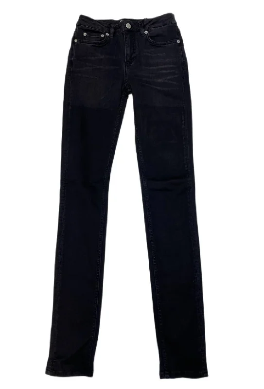 BLK DNM Women's Vance Black Slim Fit Jeans 22 #WJ610301 Size 26/34 NWT Fashionable Distressed Jeans