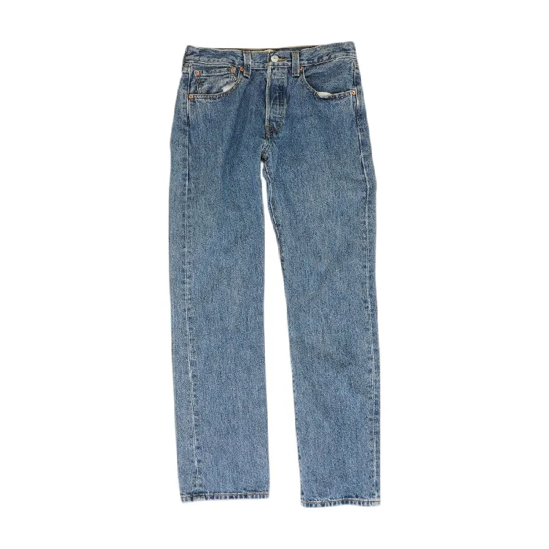 Blue 501 Solid Straight Jeans Elegant High-Waisted Flared Jeans