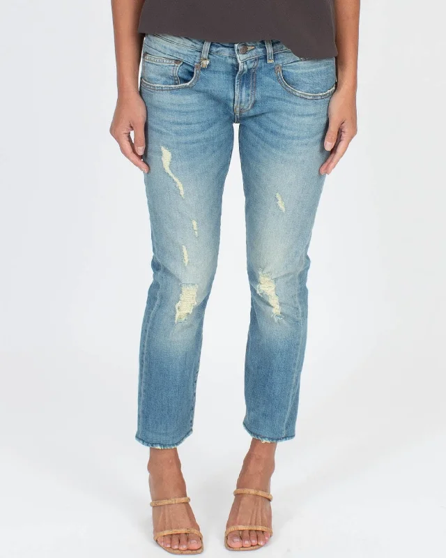 "Boy Skinny" Jeans Elegant Dark-Wash Bootcut Jeans