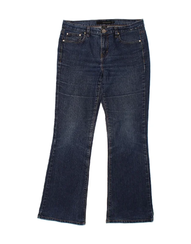 CALVIN KLEIN Womens Bootcut Jeans W30 L30 Navy Blue Cotton Fashionable Straight Cut Jeans CALVIN KLEIN Womens Bootcut Jeans W30 L30 Navy Blue Cotton Fashionable Straight Cut Jeans