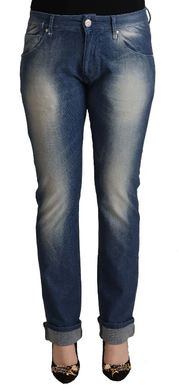 Chic Mid Waist Skinny Denim Jeans Casual Loose Fit Jeans