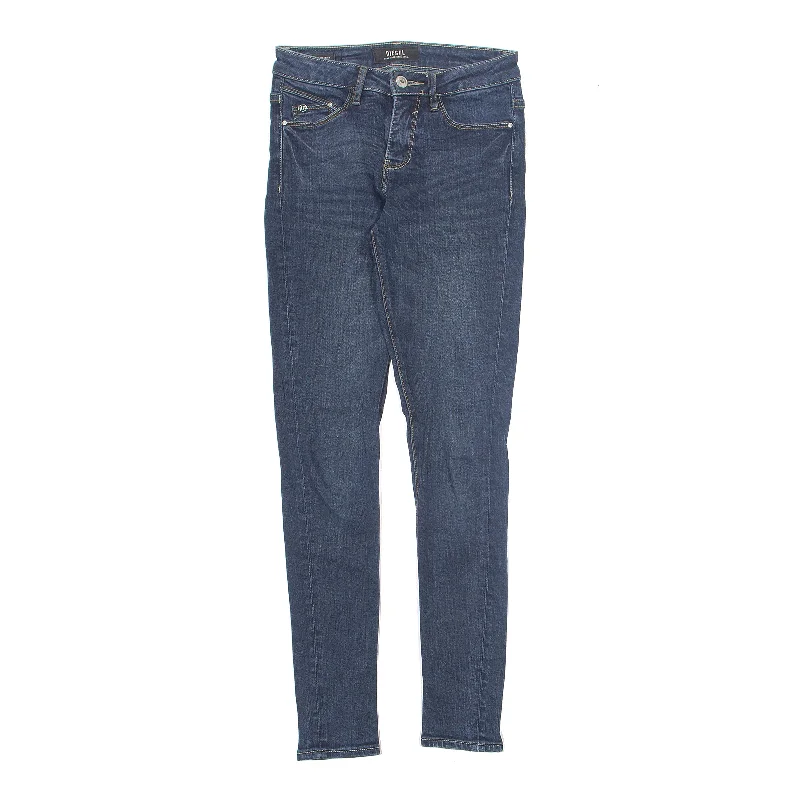 DIESEL Blue Jeans W26 L30 Casual High-Waisted Bootcut Jeans