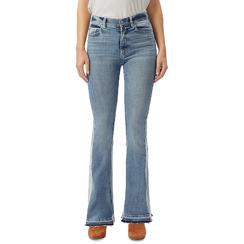 DL1961 Womens Bridget Raw Hem Denim Bootcut Jeans Classic Blue Denim Jeans