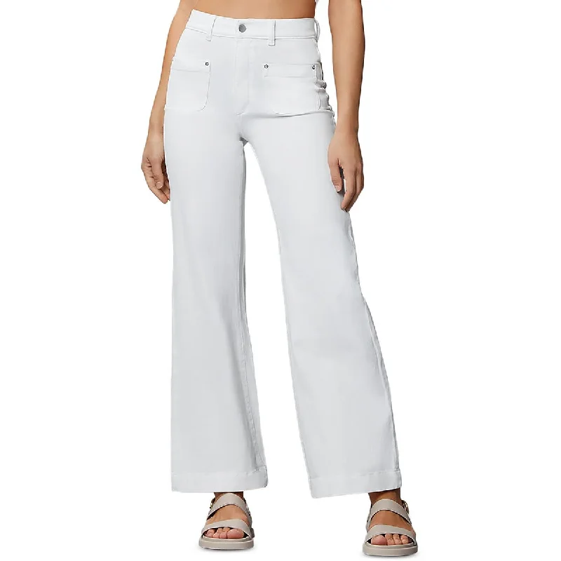 DL1961 Womens High Rise Solid Wide Leg Jeans Stylish Stone-Wash Denim Jeans