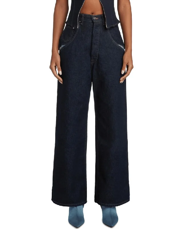 EB Denim Outpost Midnight Wide Leg Jean Chic Double Waistband Jeans