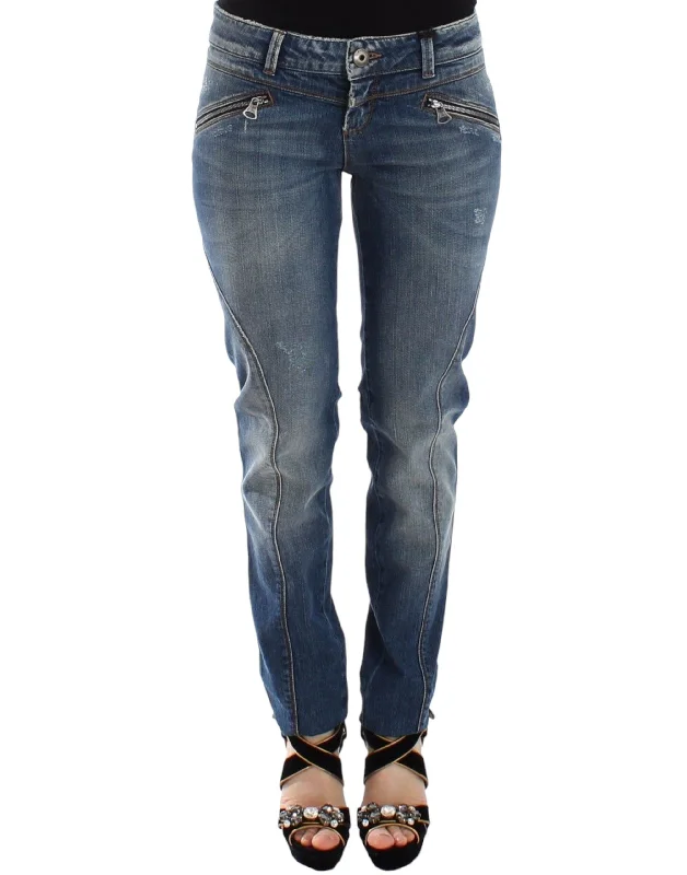 Ermanno Scervino Slim Jeans Pants Straight Women's Stretch Stylish Shredded Denim Jeans Ermanno Scervino Slim Jeans Pants Straight Women's Stretch Stylish Shredded Denim Jeans