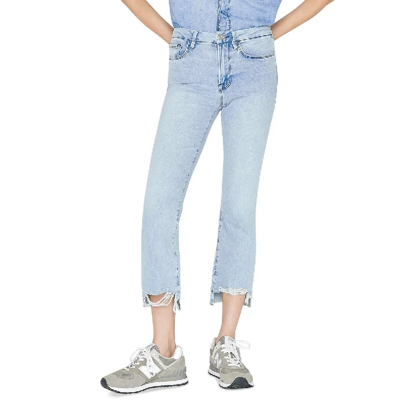 FRAME Womens Released Hem Denim Bootcut Jeans Trendy Button-Up High-Waist Jeans