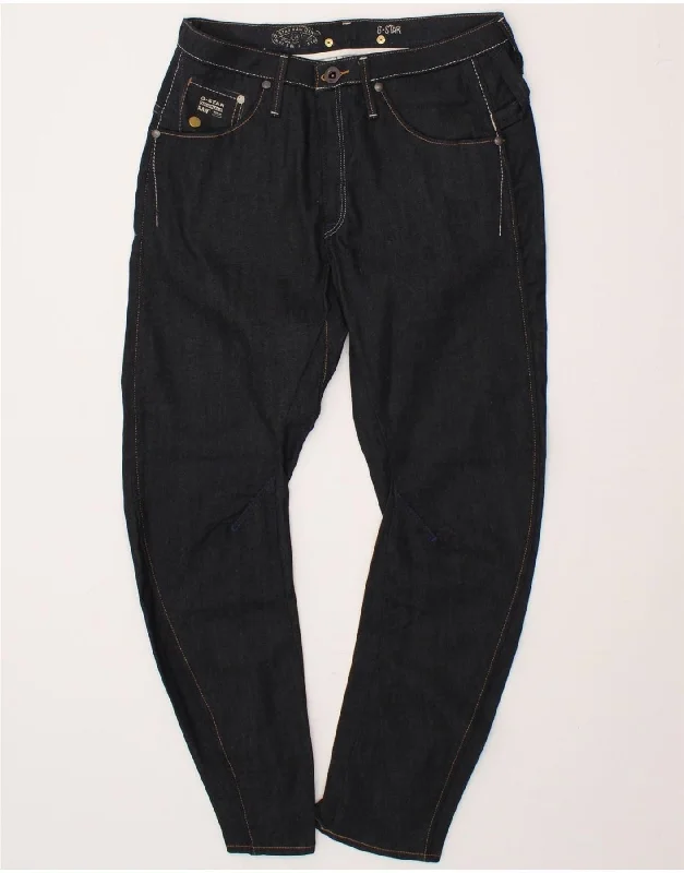 G-STAR Womens Arc Juke 3D Banana Slim Jeans W27 L26 Navy Blue Cotton Stylish Stone-Wash Denim Jeans