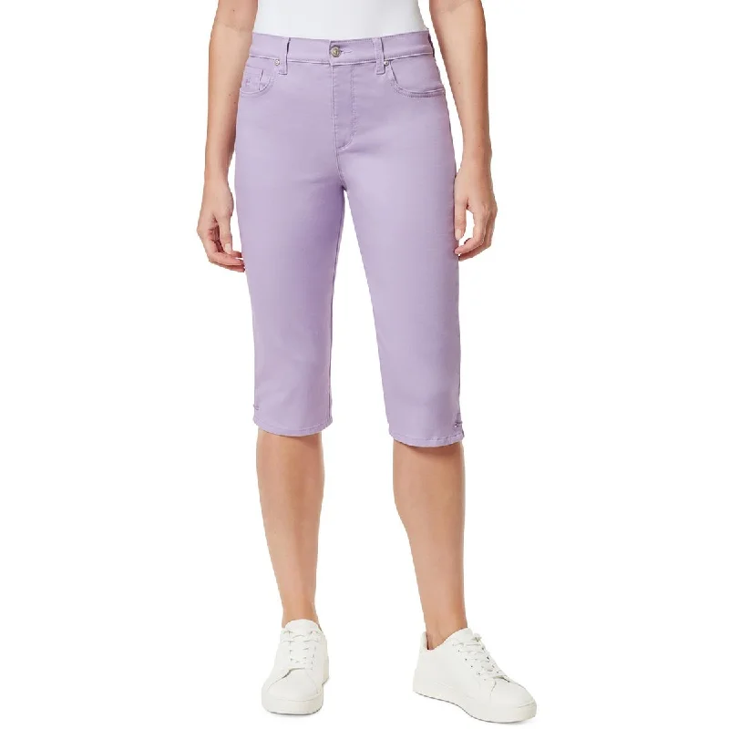 Gloria Vanderbilt Womens Amanda Skimmer Slimming Denim Capri Jeans Fashionable Frayed Hem Denim