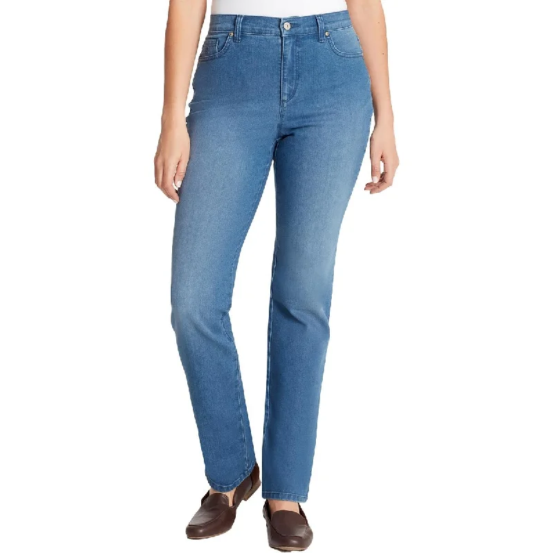 Gloria Vanderbilt Womens Petites Amanda Solid Denim Straight Leg Jeans Fashionable Raw Edge Jeans Gloria Vanderbilt Womens Petites Amanda Solid Denim Straight Leg Jeans Fashionable Raw Edge Jeans