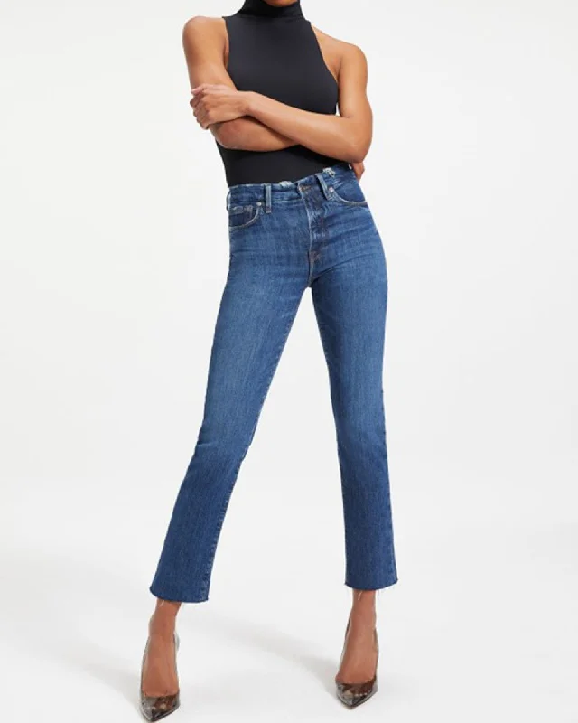 "Good Straight Split Pockets" Jeans Fashionable Raw Hem Bootcut Jeans