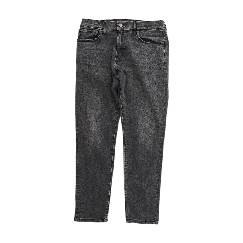 Gray Solid Regular Jeans Casual Bootcut Ripped Jeans