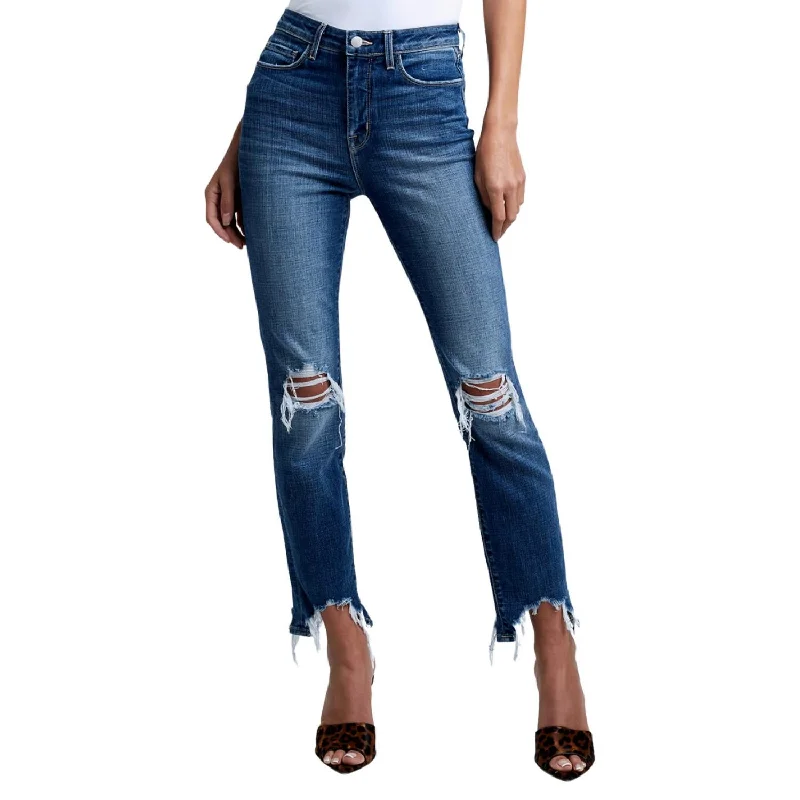 High Line Jean In Distressed Plaza Elegant Skinny Leg Jeans
