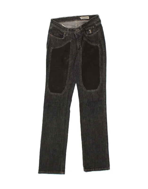 JECKERSON Womens Straight Jeans W27 L33 Grey Cotton Fashionable Vintage Wash Jeans