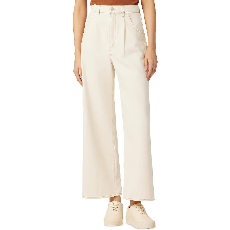 Joe's Womens High Rise Pleated Wide Leg Jeans Casual Loose Fit Jeans