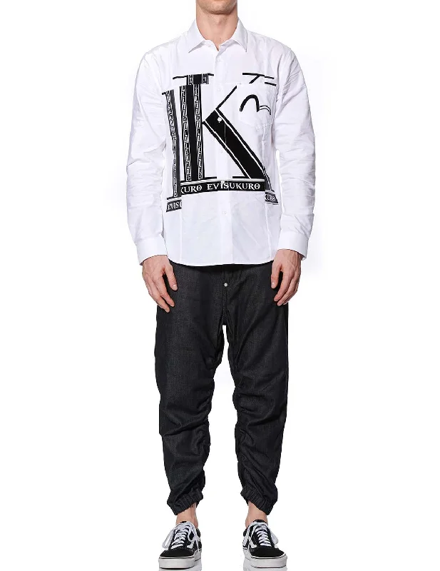 Jogger Jeans with Arched Gate Embroidery Comfortable Zip-Up Skinny Jeans