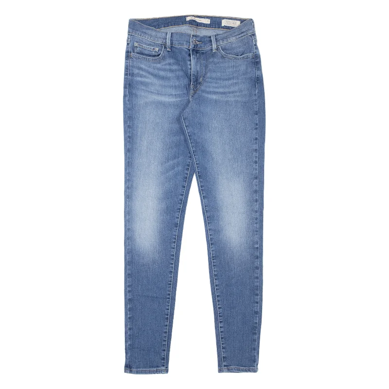 LEVI'S 710 Womens Jeans Blue Slim Skinny Stone Wash W26 L30 Trendy Skinny High-Waist Jeans