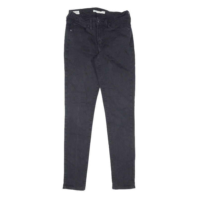 LEVI'S 711 BIG E Womens Jeans Black Slim Skinny W24 L28 Trendy Low-Rise Slim Jeans