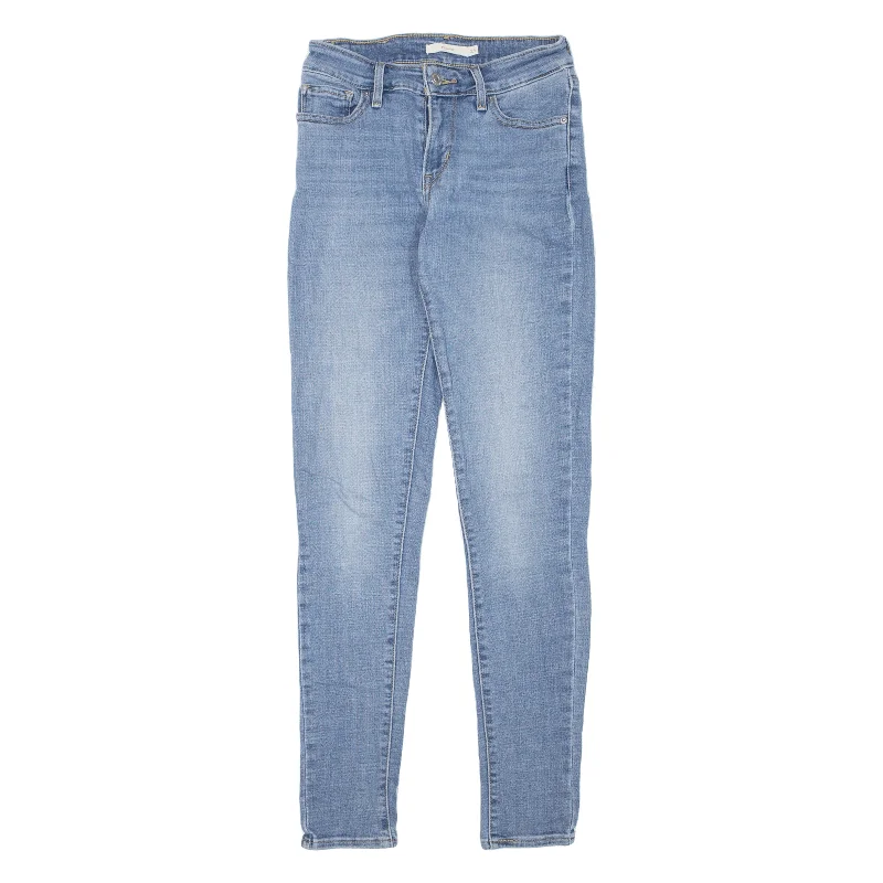 LEVI'S 711 Womens Jeans Blue Slim Skinny Stone Wash W25 L30 Stylish Slim Fit Denim