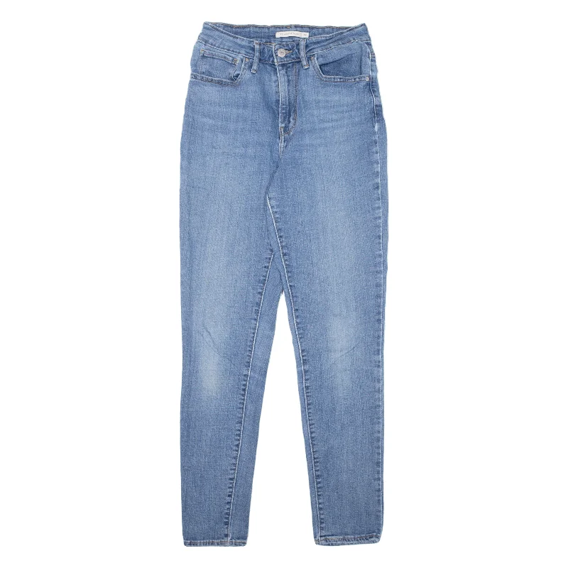 LEVI'S 721 High Rise Womens Jeans Blue Slim Skinny W25 L30 Casual Light Wash Jeans