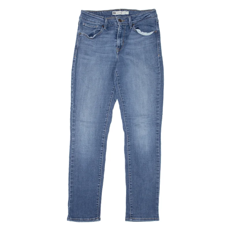LEVI'S Mid Rise Womens Jeans Blue Slim Skinny Stone Wash W28 L30 Casual Bootcut Ripped Jeans