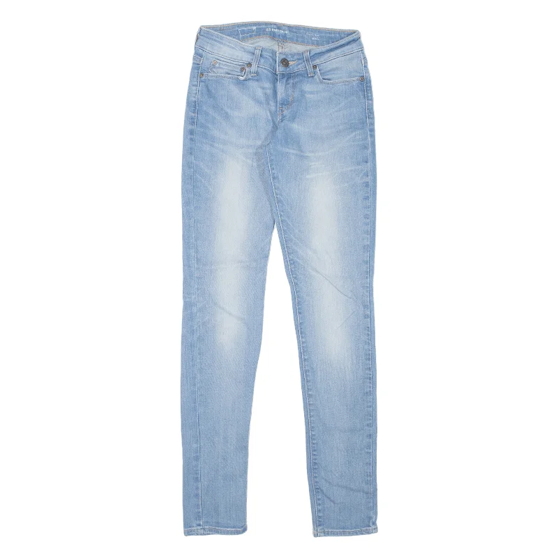 LEVI'S Modern Rise Womens Jeans Blue Slim Skinny Stone Wash W23 L32 Comfortable Drawstring Waist Jeans