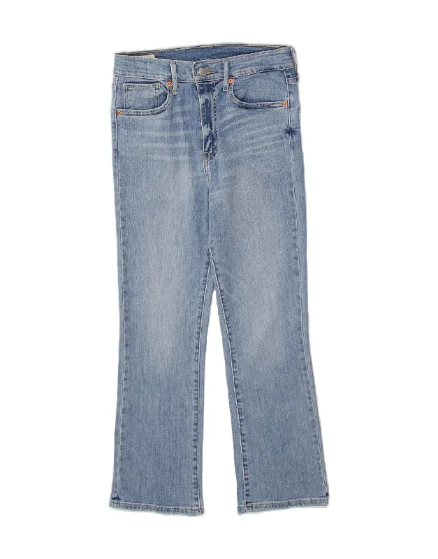 LEVI'S Womens Crop Straight Jeans W27 L26 Blue Cotton Elegant Bootcut Fit Jeans
