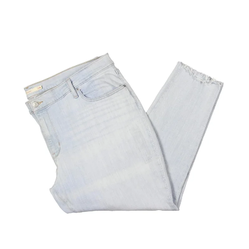 Levi's Womens Plus High Rise Light Wash Skinny Jeans Comfortable Boyfriend Jeans