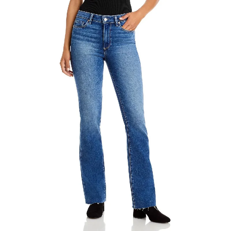 Paige Womens Denim Released-Hem Bootcut Jeans Elegant Raw Hem Jeans