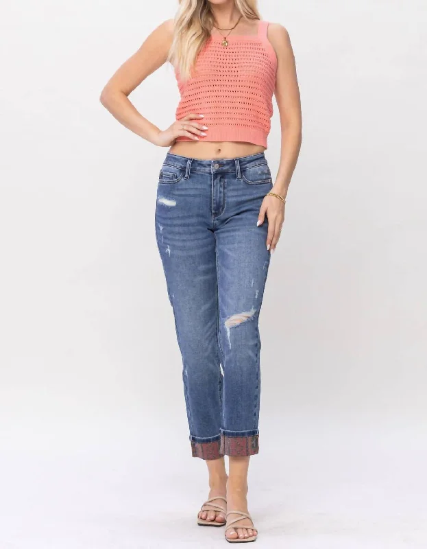 Paisley Boyfriend Jean In Blue Fashionable Jeggings Style Jeans
