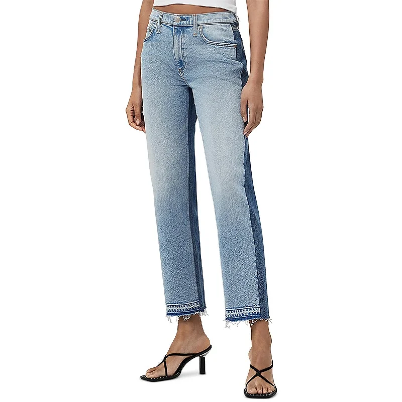 Rag & Bone Jeans Womens High Rise Two Tone Straight Leg Jeans Stylish Relaxed Fit Skinny Jeans