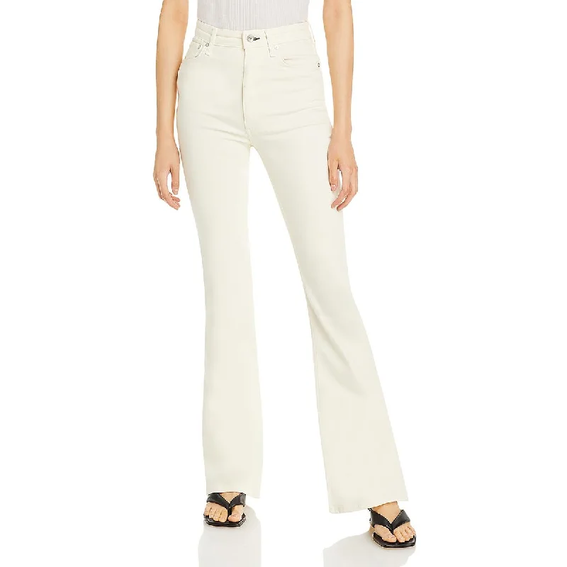 Rag & Bone Womens Casey High Rise Colored Flare Jeans Casual Distressed Denim Jeans