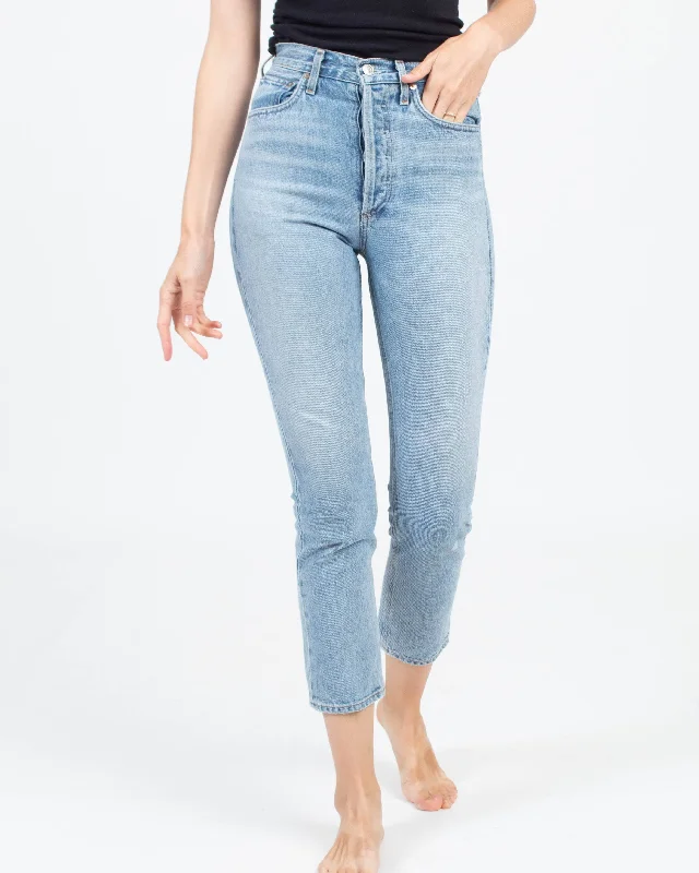 "Riley" Straight Leg Jeans Trendy Wide-Legged High-Waist Jeans